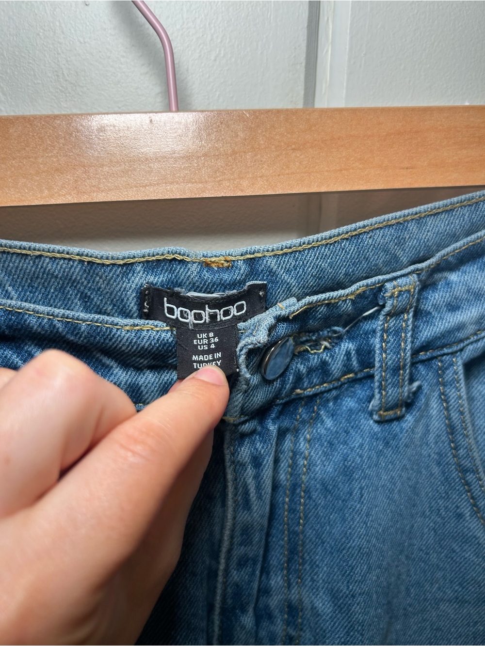 Carpenter Jeans Size 4 - BooHoo Wide Straight Leg Carpenter Jeans - Picture 3 of 9